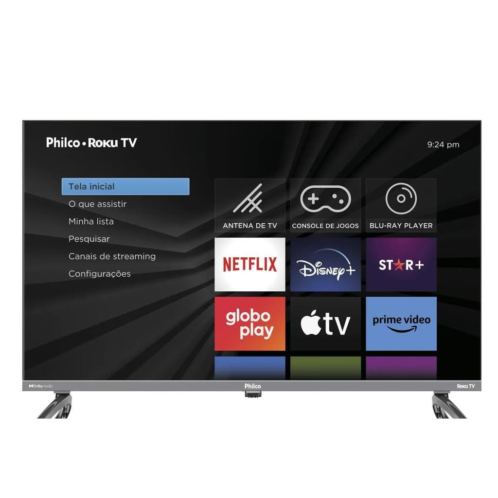 Smart TV LED 32" Philco Roku TV Dolby Áudio - PTV32K34RKGB