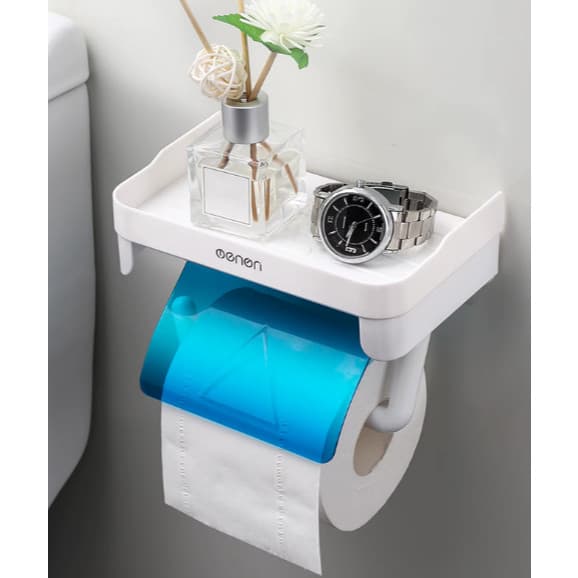 H-616 - Suporte Porta Papel Higiênico Com Prateleira Multiuso Para Banheiro