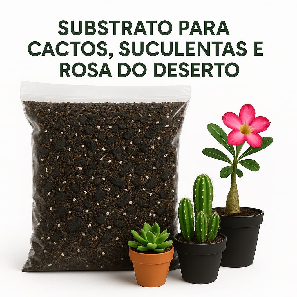Substrato Especial para Cactos, Suculentas e Rosas do Deserto - Drenagem e Aeração Ideal