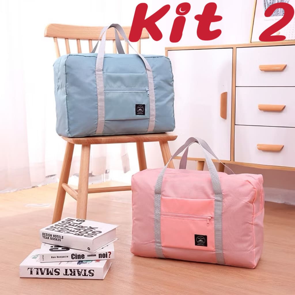 Kit 2/1PCS Malas de Viagem Dobráveis Portáteis e Impermeáveis com Grande Capacidade Para Viagem Mudança Academia Compras