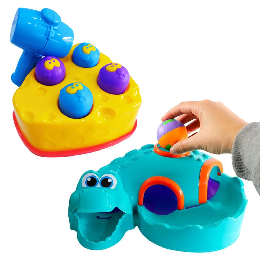 2 Brinquedos Infantil Didático Rata Tuff E Croco Ball