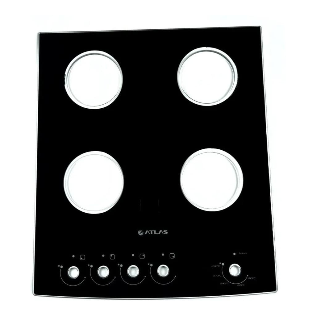 Mesa De Vidro Tampo Superior Fogão Atlas Agile Glass 4 Bocas