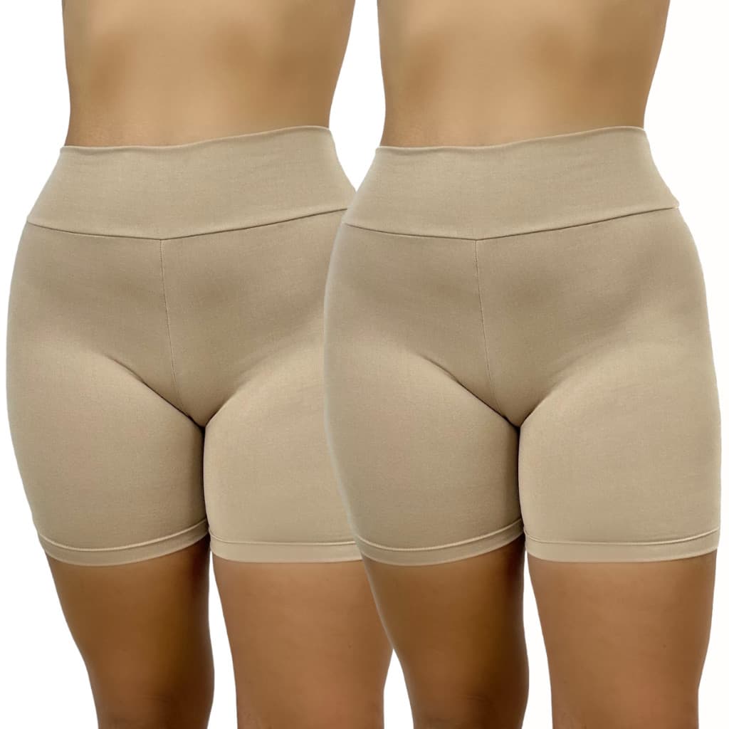 KIT 2 Short Anágua Com Cós Segunda Pele Comprido Feminino