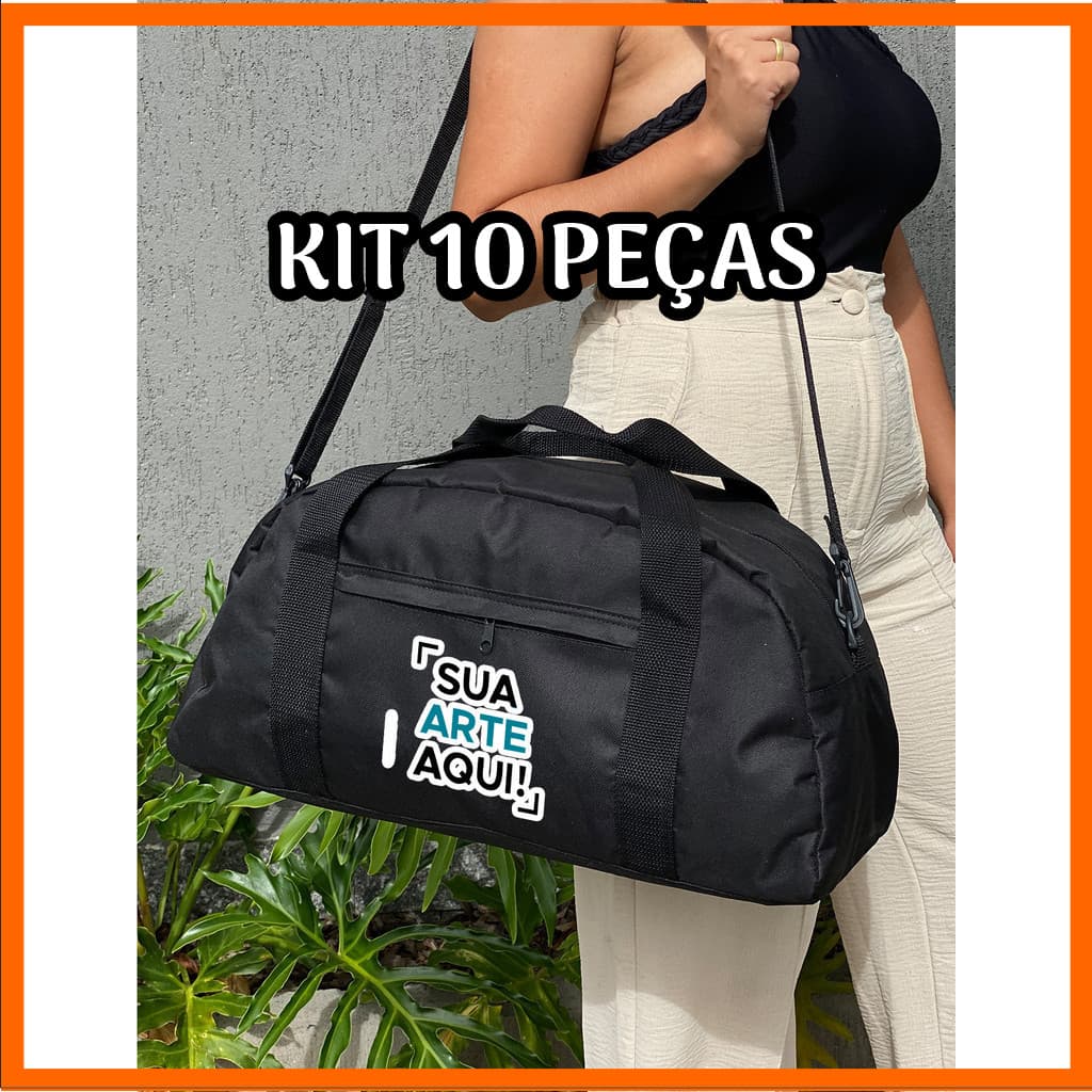 KIT 10 Mala Grande - PERSONALIZADA - Estampada Academia Viagem Mala Masculina Feminina Unissex Resistente Fitness
