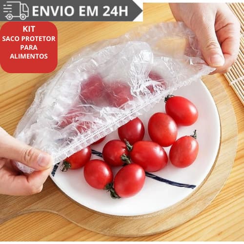 Kit 300, 200,100 Tampa De Plástico descartável para alimento Protetor Geladeira Saco Proteção Comida