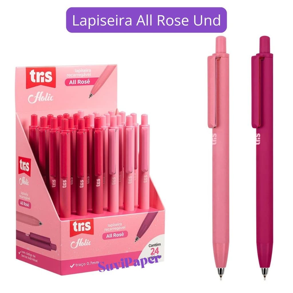 Lapiseira Escolar 0.7mm All Rose Luxo Und Tris
