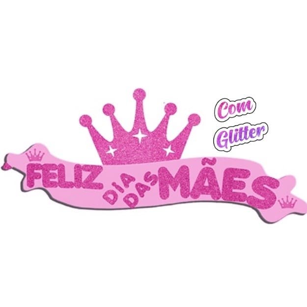 Faixa  mae Rainha Glitter  luxo faixa decorativa  dia das mães