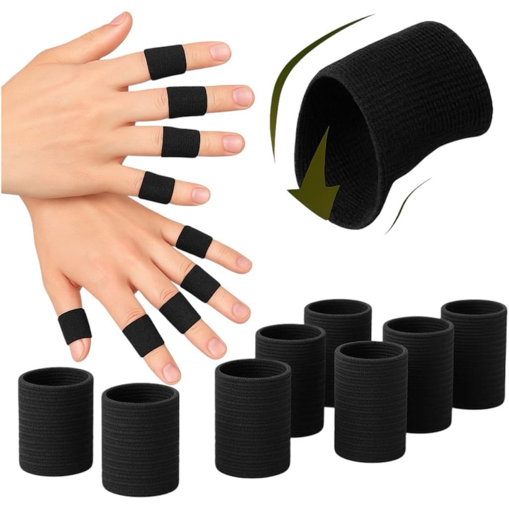 Kit 10 Elástico Protetor De Dedo Manga Poulpo Basquete Vôlei Futsal Dedeira Esportiva Ajustável
