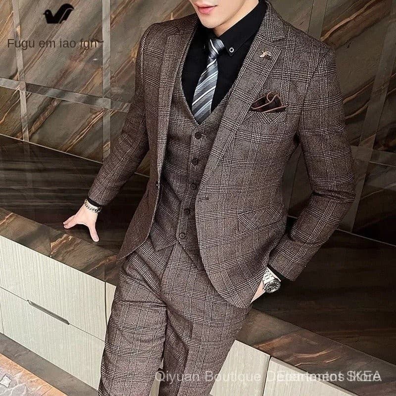 Tom De Luxo Masculino Festa Entretenimento Negócios Reunião Social Casual Treliça Nupcial Alta Qualidade Melhor Casament