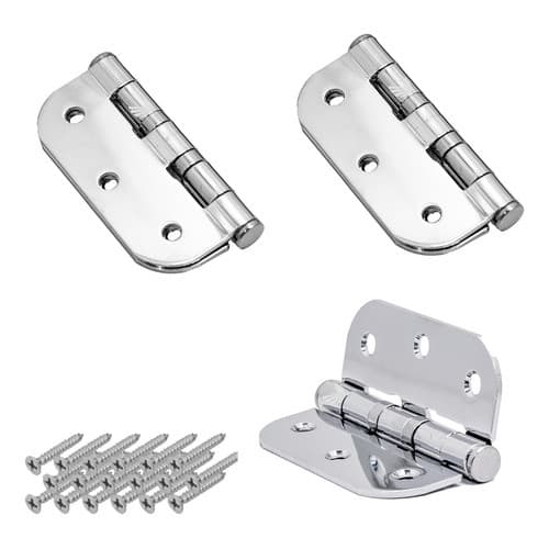 Dobradiça Aço Cromado Porta/janela Madeira Com Rolamento 3"x2-1/2''