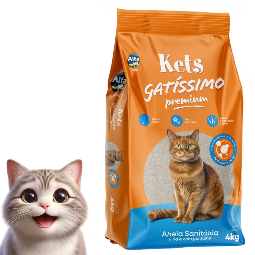 Areia Gatissimo Gatos Sanitaria Higienica Premium S/ Perfume