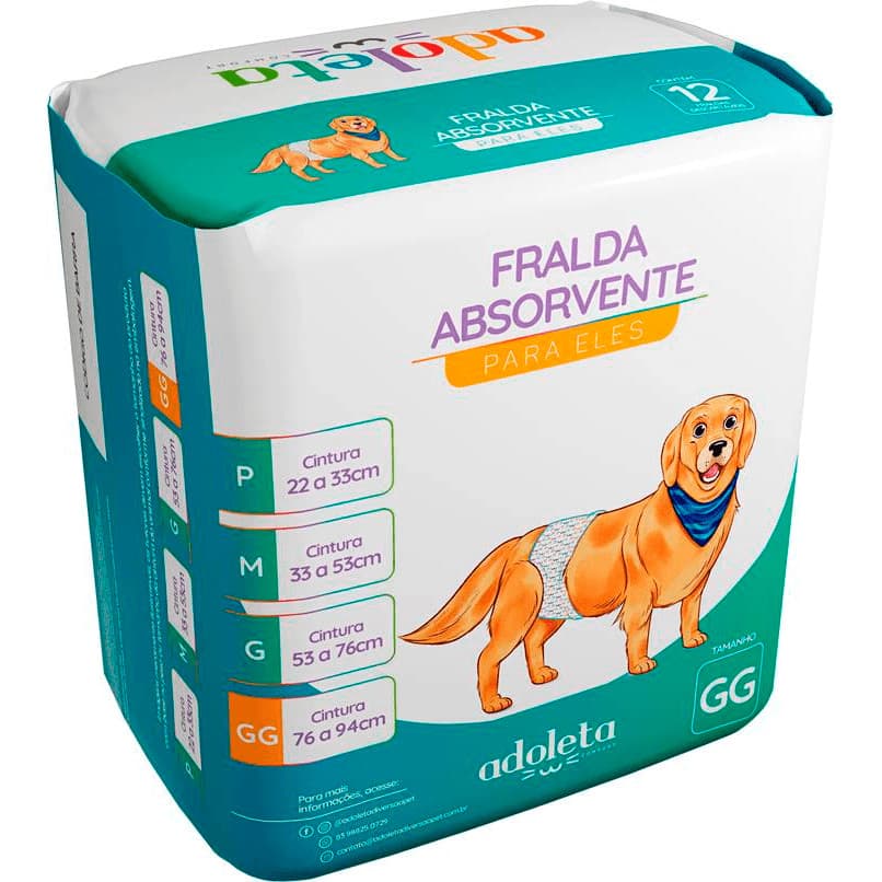 Fraldas Absorvente para Eles Tamanho GG Cachorros Cães de Grande Porte Proteção Conforto Higiene