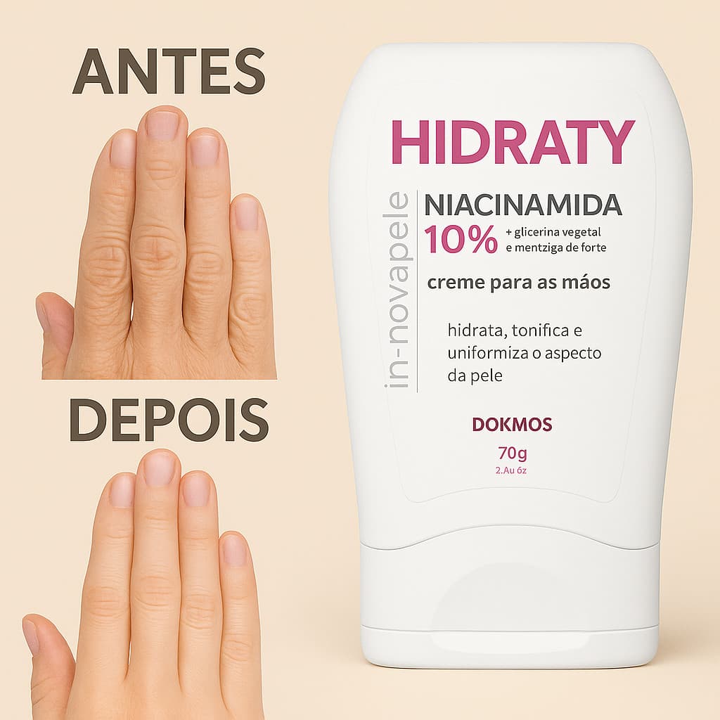 Creme Para As Mãos Hidraty Com Niacinamida Karité E Glicerina Vegetal Uniformiza A Pele 70g Dokoms

