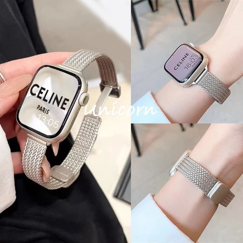 Pulseira De Aço Inoxidável WENMA Para Apple Watch 40mm 41mm 44mm 42mm 46mm Metal Com Fivela Magnética iWatch Series 10 9