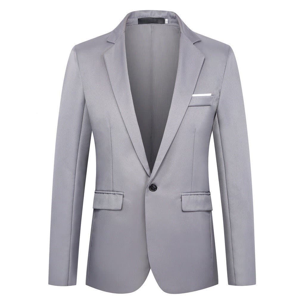 Homens Da Moda Cor Sólida Manga Longa Lapela Slim Fit Blazer Suit Coat Outwear