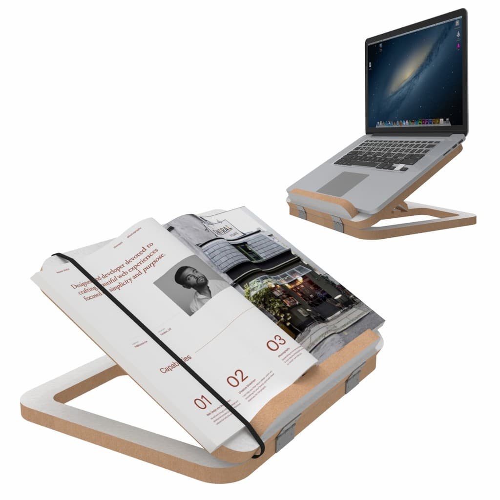 Suporte Notebook Livro Tablet  Apostila Apoio Leitura Ergônomico Branco