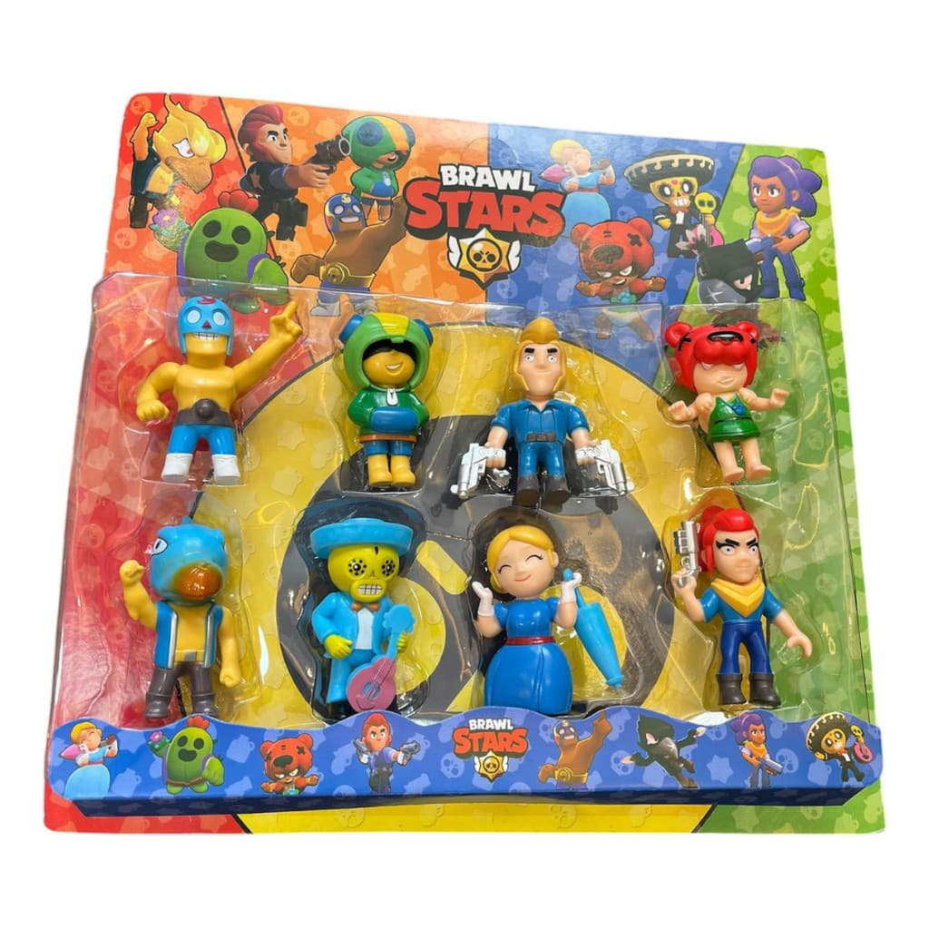 Bonecos Brawl Stars Cartela C/ 8 Bonecos Clash Royale Brinquedo Infantil