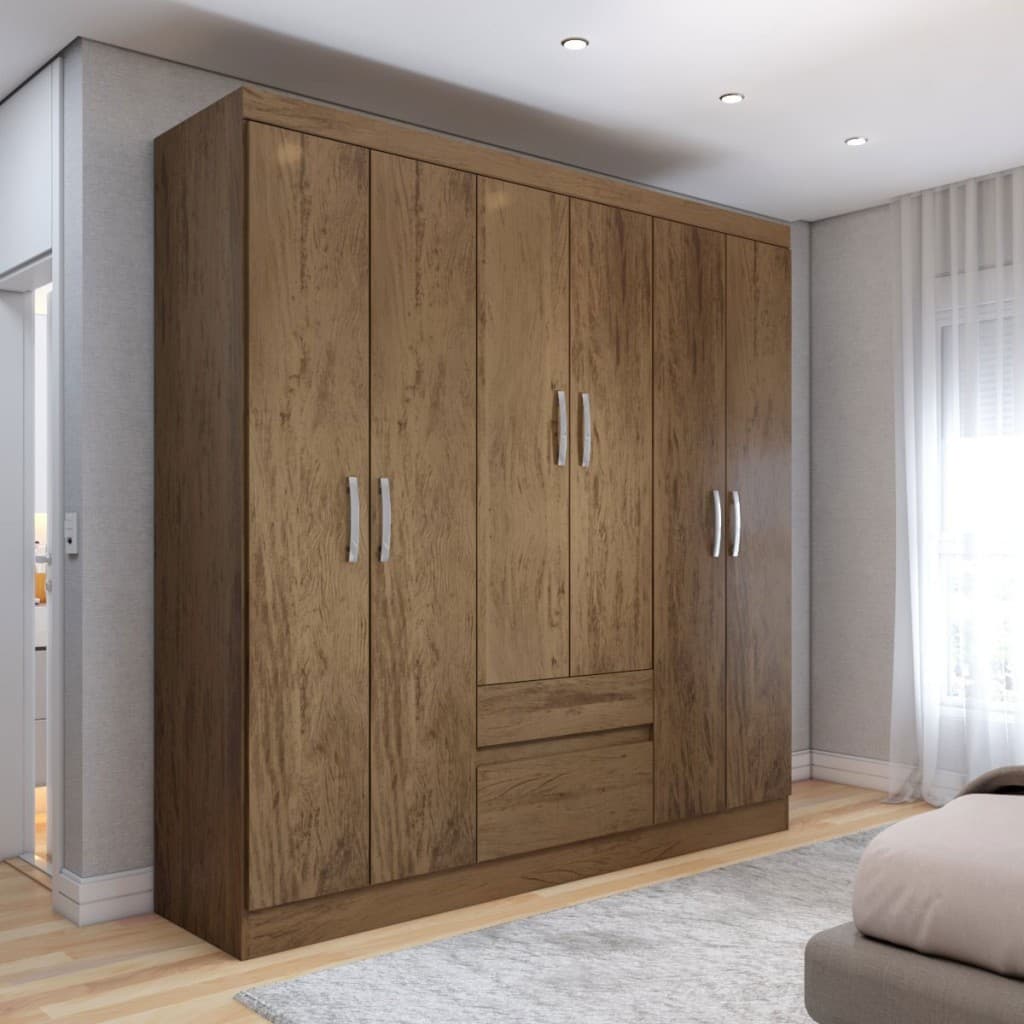 Guarda-Roupa Casal Las Vegas 6 Portas 2 Gavetas - Panorama Móveis