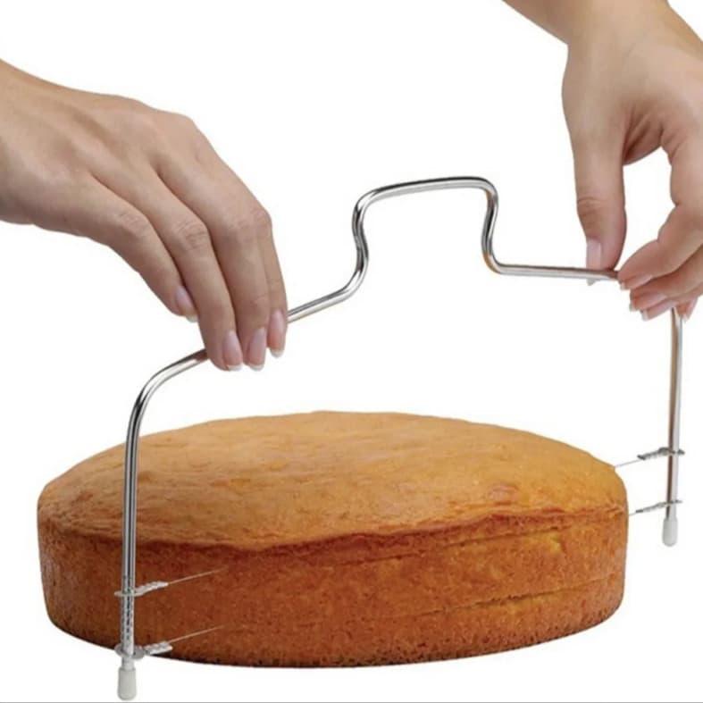 Cortador De Bolo De Linha Ajustável Em Altura Aço Inoxidável Decorador Cozimento De Cozinha
