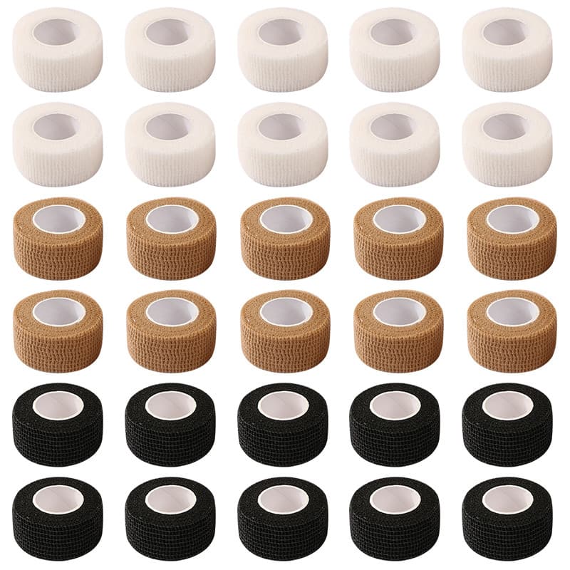 10 Rolos De Bandagens Elásticas Autoadesivas , 2.5 Cm De Largura * 2 M De Comprimento , Fita De Bandagem Descartável De 