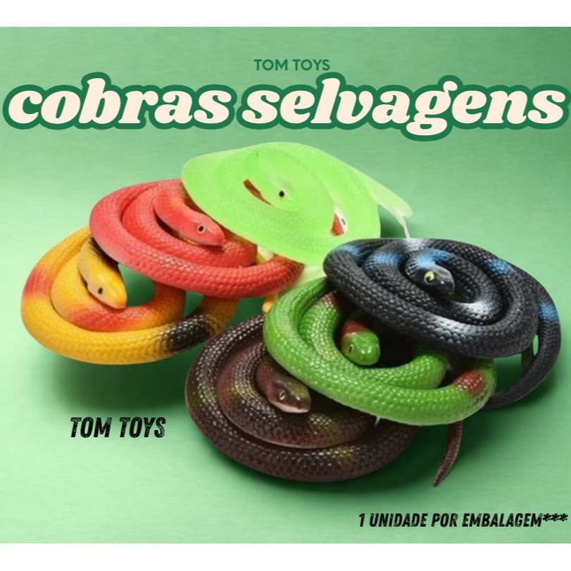 Cobra Falsa Realista Brinquedo Pegadinha Borracha 70cm - Cores Sortidas