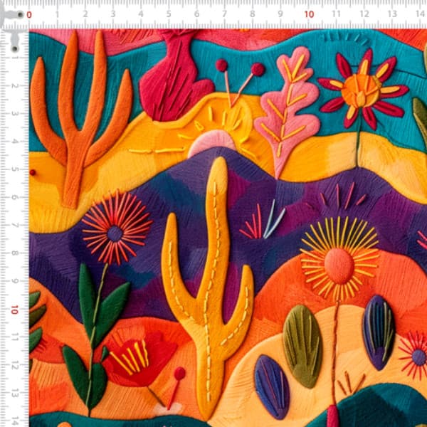 Tecido Sarja Impermeável 3D Flora do Sertão Avental Capa Galão Costura Pano Prato Guardanapo DIY