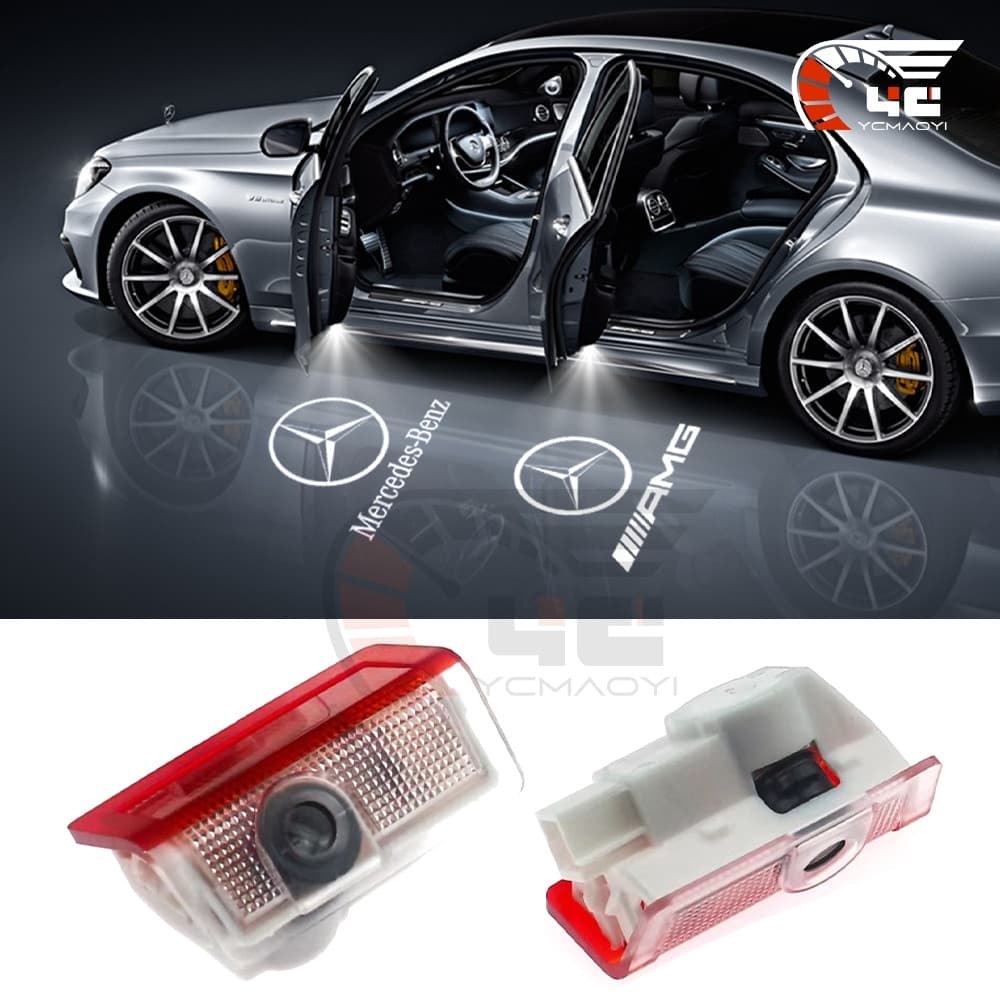 2/4 Pçs Led Luz De Boas-Vindas Da Porta Do Carro Para Mercedes Benz W205 W212 W213 W166 X156 X253 W167 X166 Projetor Ace
