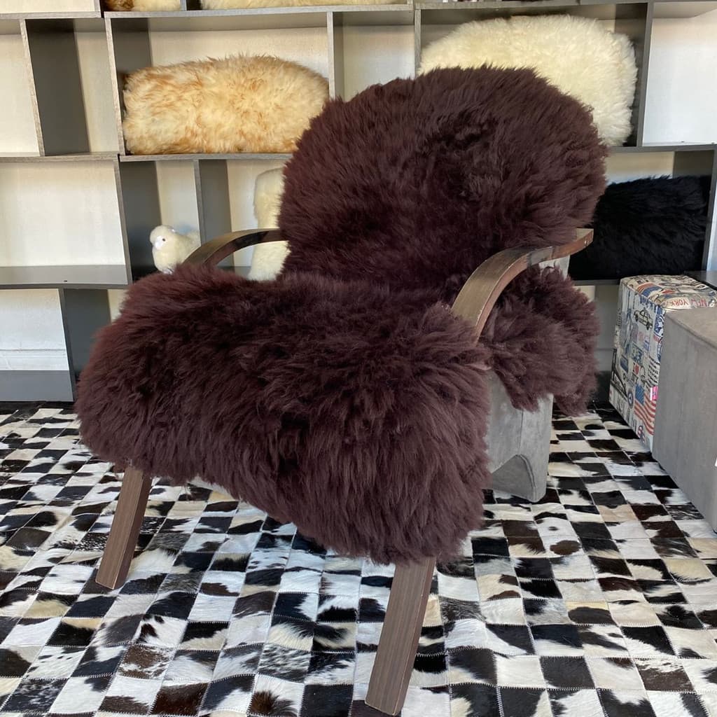 Pelego Tapete Natural De Ovelha Lã Alta Marrom Especial