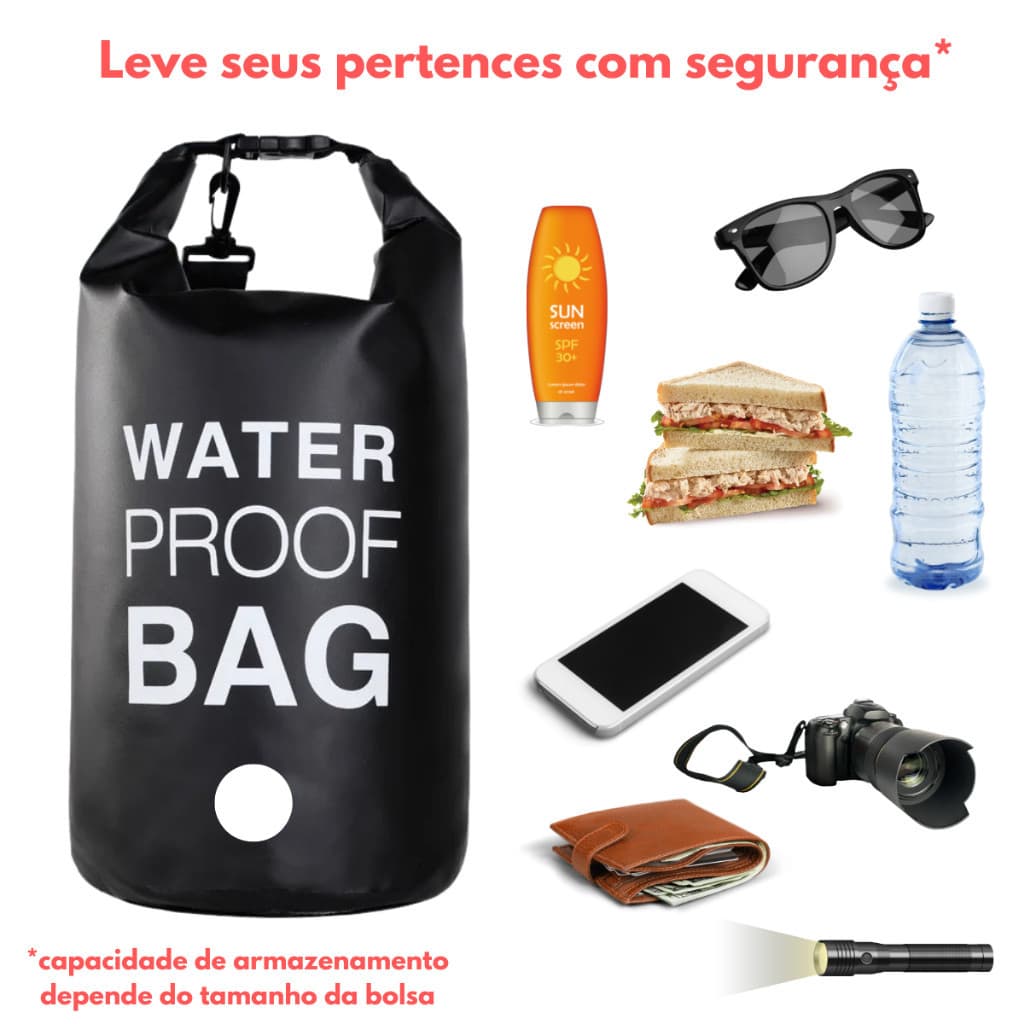 Bolsa Saco Estanque Prova D'Água Impermeável Water Bag Waterproof Praia Natação Pesca