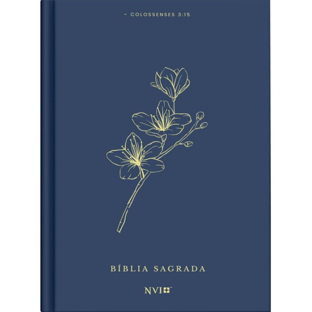 Bíblia Sagrada | NVI | Letra Normal | Capa Dura com Fitilho | Capa Luxo Azul Paz de Cristo