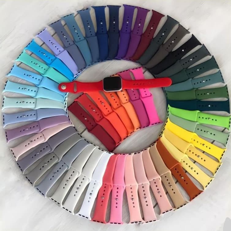 Pulseira silicone Lisa para Smartwatch 38/40/41/42/44/45/49 smartwatch pulseira iwatch Yan