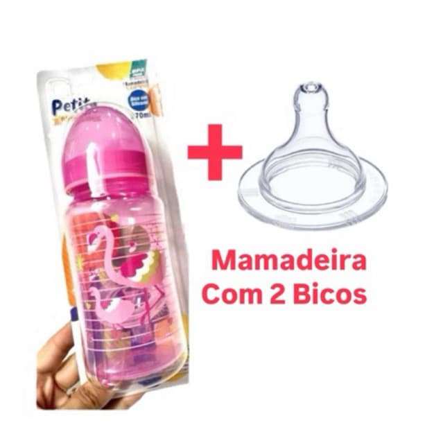 kit Mamadeira 270ml + Bico redondo Extra de Silicone
