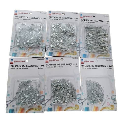 Kit Alfinete De Segurança 600 Unidade Diversos Tamanhos