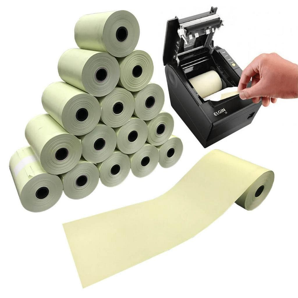 Bobina Térmica 80x40 Pdv Cupom Fiscal Cx 30 Unidades Amarela
