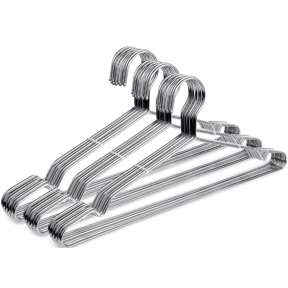 Cabides Titureiro De Luxo Em Aço Cromado Executivo Reforçado Organizar Roupas Closet Qualidade