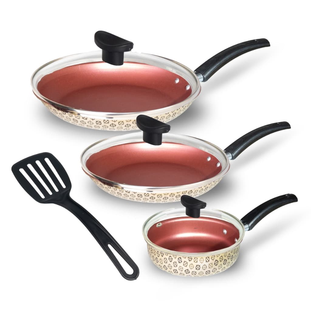 Jogo De Frigideira Francesa Antiaderente Com Tampa 3 Peças