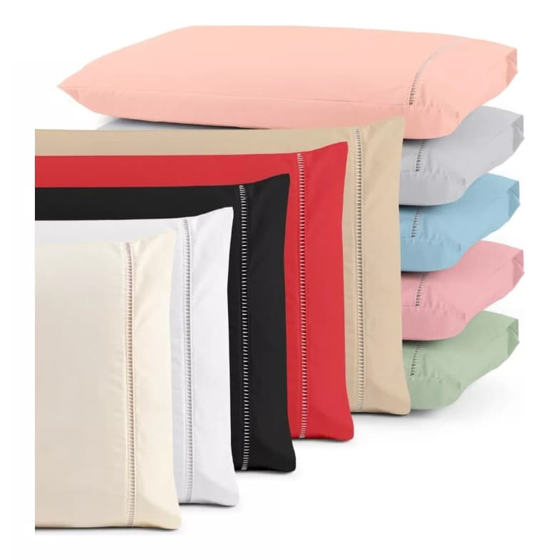 Kit 6 Fronhas 400 Fios Capa Para Travesseiro Detalhe Ponto Palito