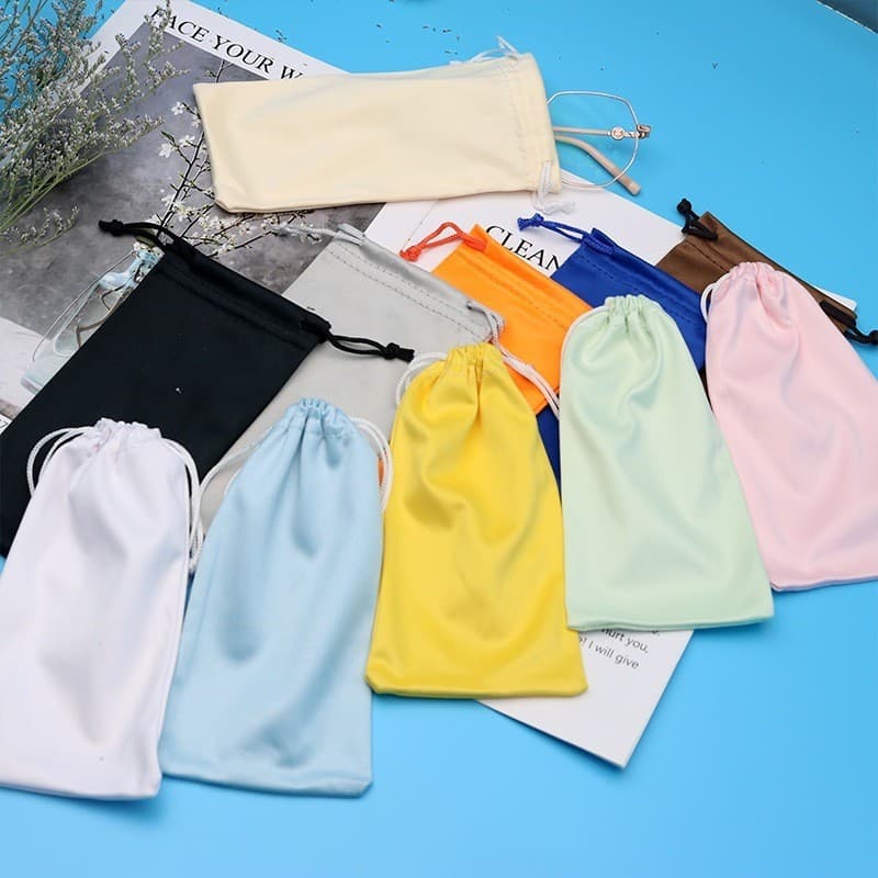 Kit 10/20/30/40 Unidades Bolsa De Microfibra Para Óculos De Sol  Limpar Óculos Colorido-BR