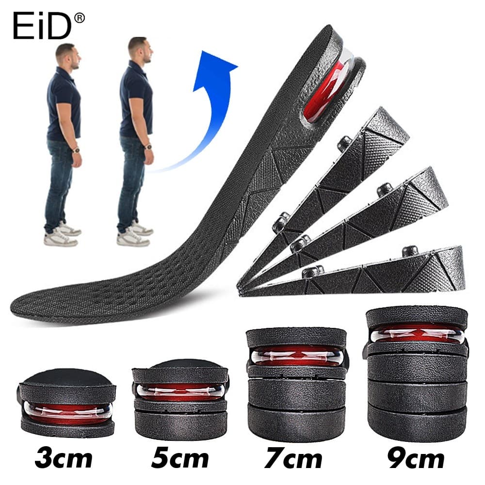 1 Par Palmilha Elevada Anti Impacto Em Pvc Aumente Altura 5CM+