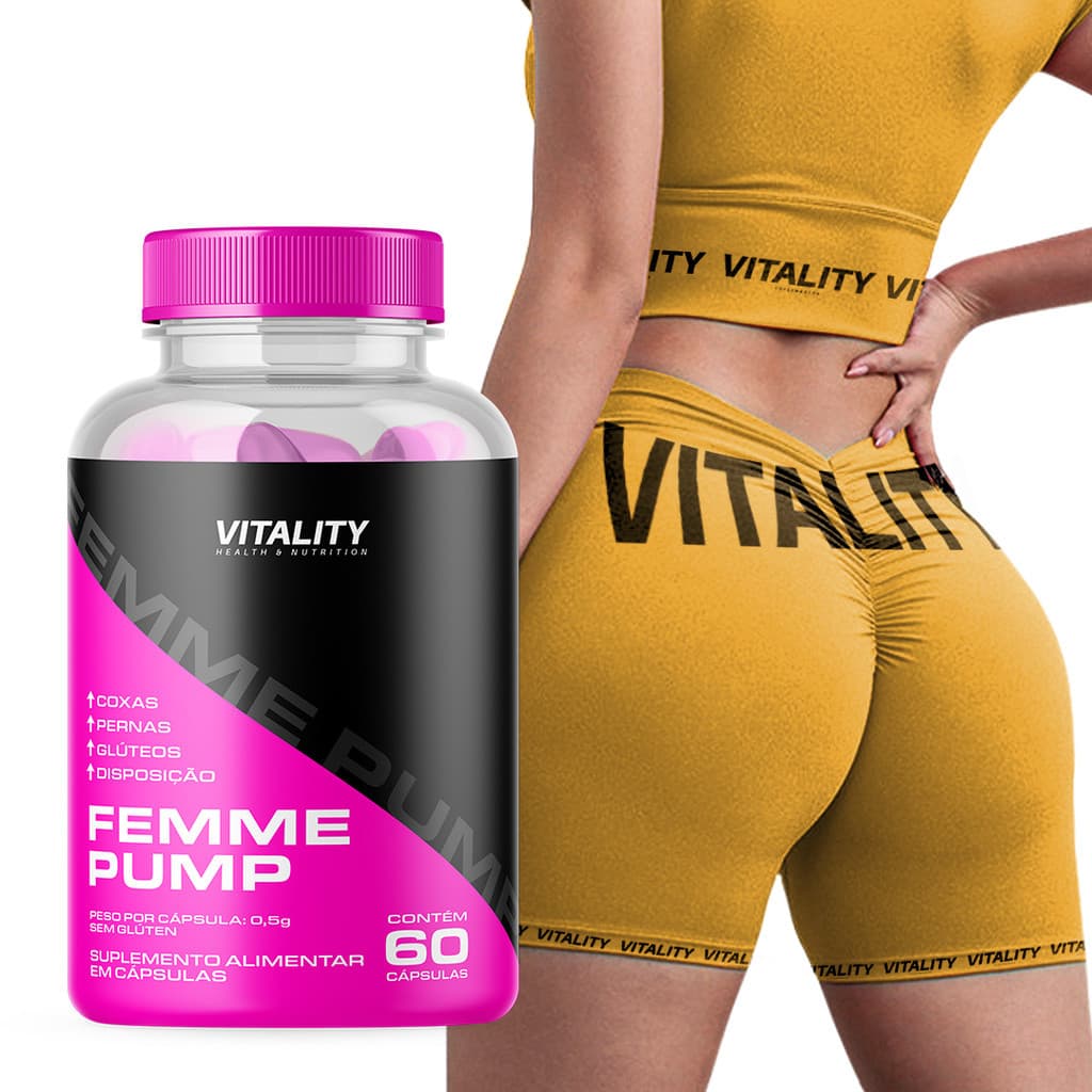 Testo Feminino Pump 60 cápsulas + Glúteos + Pernas + Curvas Fitness