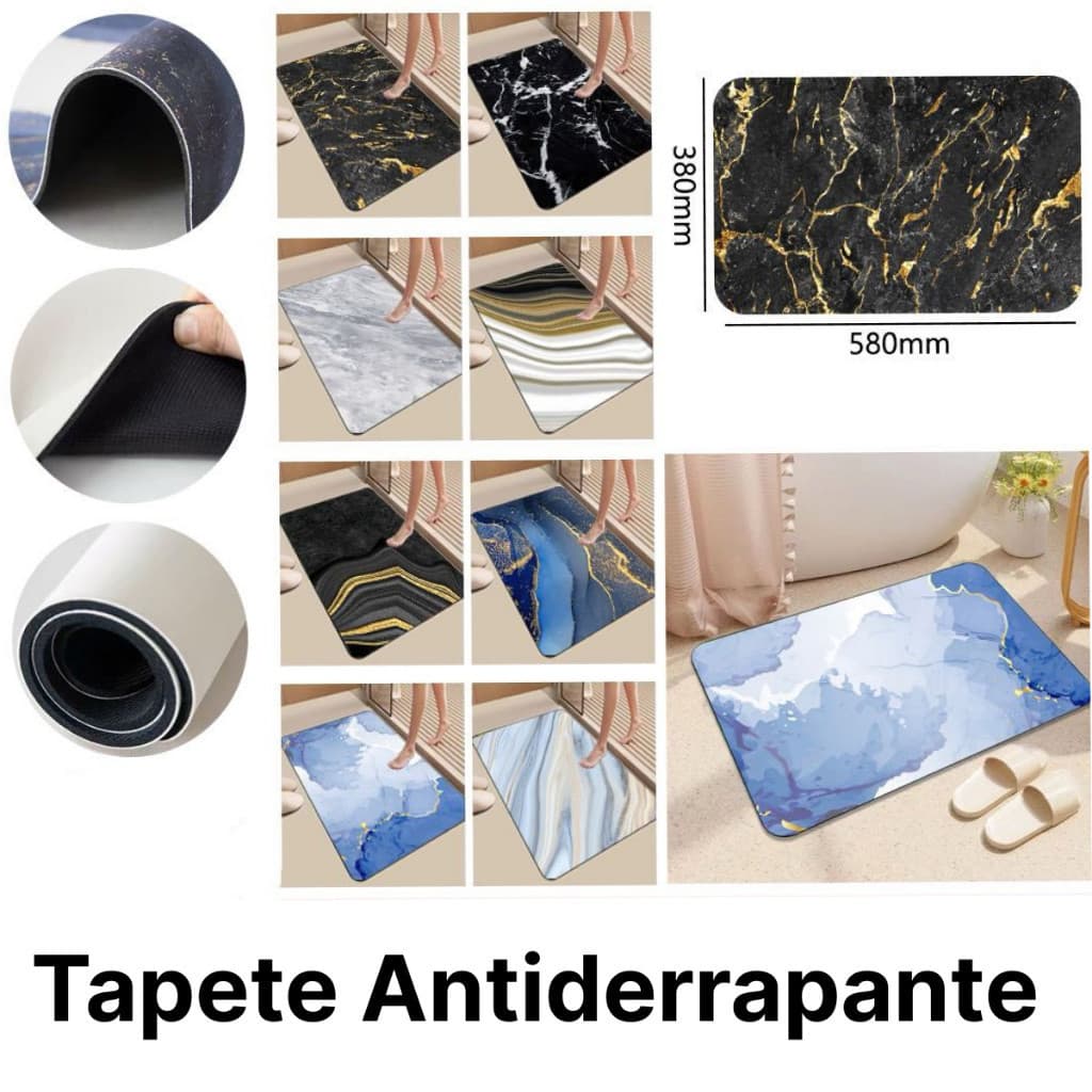 Tapete Absorvente Antiderrapante Para Banheiro/Porta De Entrada padrão de mármore envio imediato