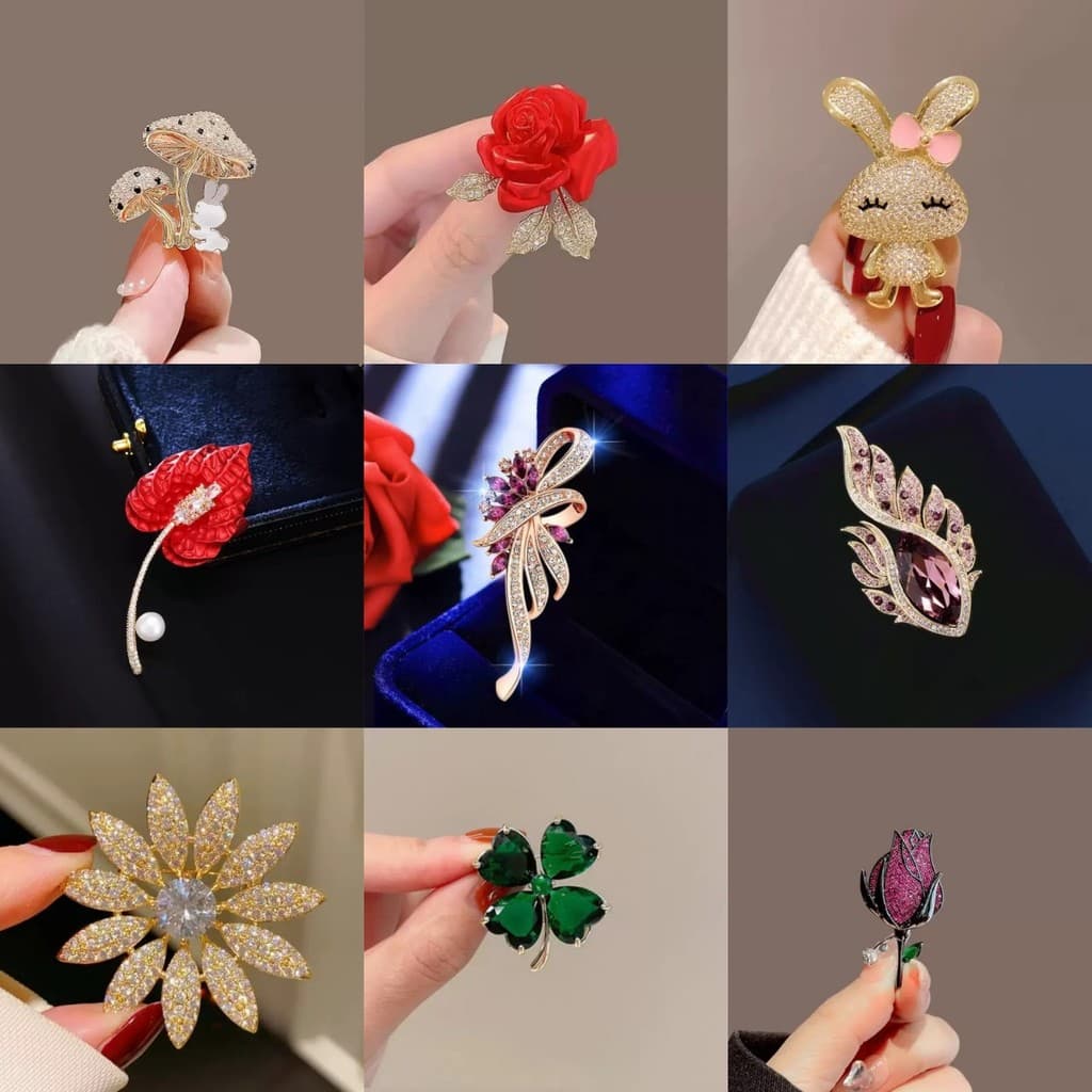 Broche/32 Estilos de Lenço de Caçaça/Lindo Pérola Borboleta Barato/Fêmea Core