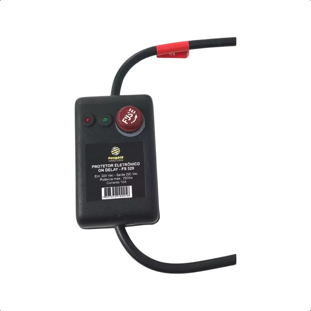 Protetor Eletrônico 220 volts 10A C/Rabicho FS-528 e FS-529
