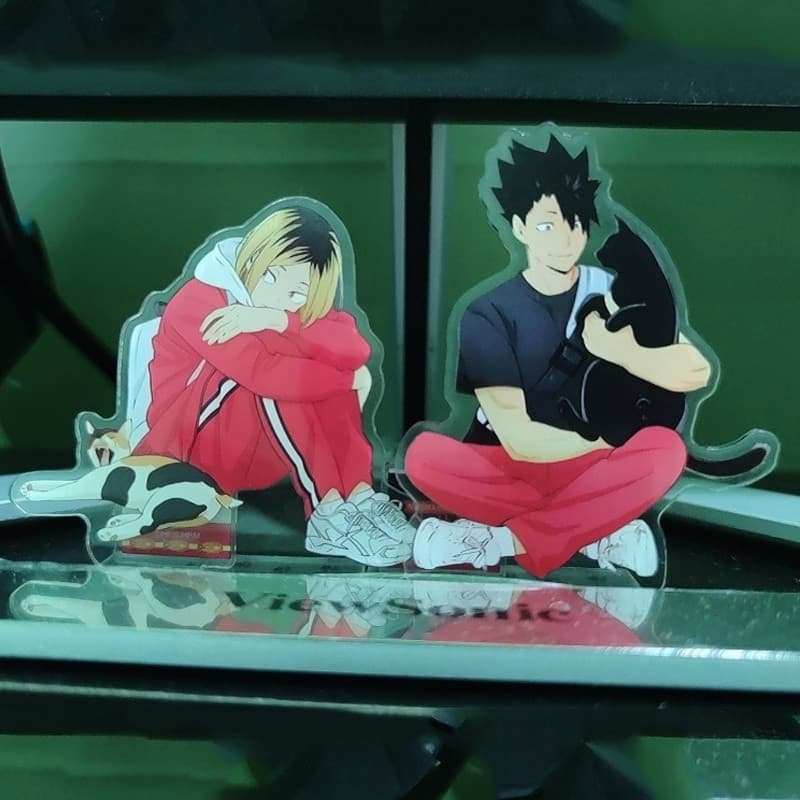 2 Pçs/Lote Anime Haikyuu Kuroo Tetsurou Kozume Kenma Acrílico Suporte Boneca Figura Modelo Placa Cosplay Brinquedo Para 