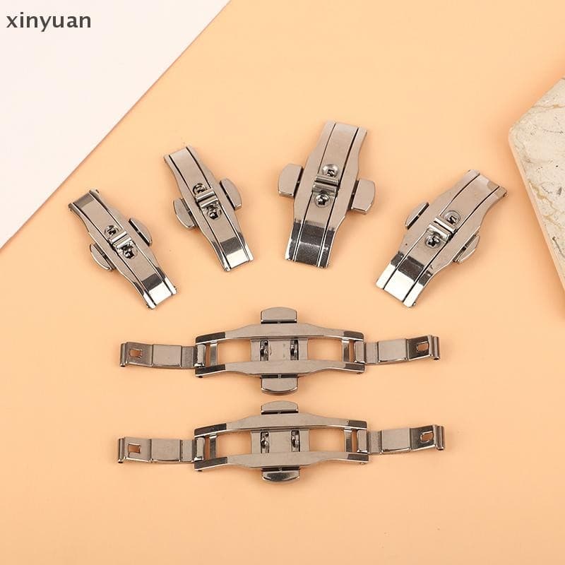 xiny 1 Peça Fivela De Pulseira De Relógio De Aço Inoxidável Para Prata Fecho Dobrável Acessórios De Botão n