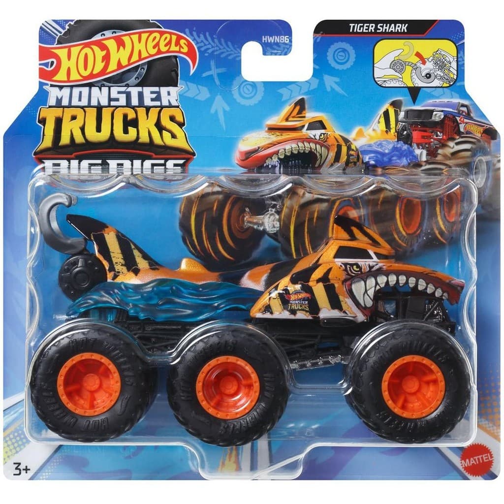 Carrinho Monster Trucks Big Rigs Hot Wheels Mattel Caminhões Reboque HWN86 1:64