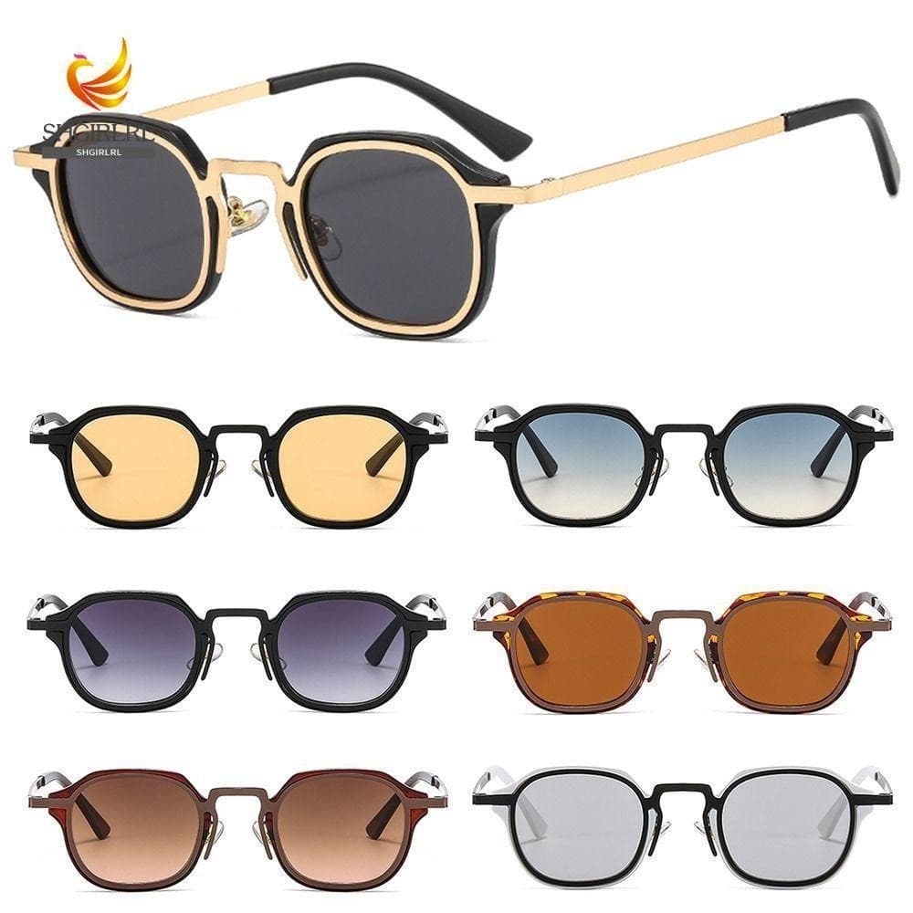 Óculos De Sol Quadrados Pequenos SHGIRLRL , Proteção UV400 Y2K Punk Shades , Armação De Metal Para Dirigir