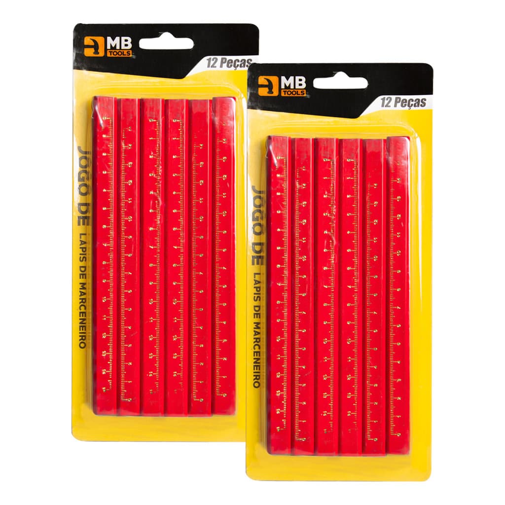 24 lapis Jogo Kit Lápis De Carpinteiro Pedreiro Marceneiro 24 Pç Pc