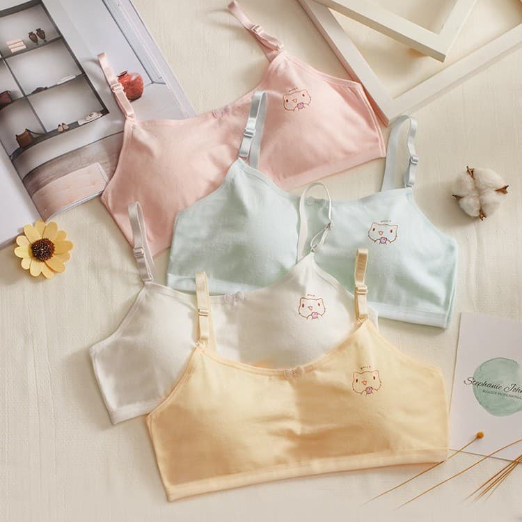 Kit 1 a 3 Sutiã Top De Dupla Camada Para Adolescentes/Meninas De 10-15 Anos