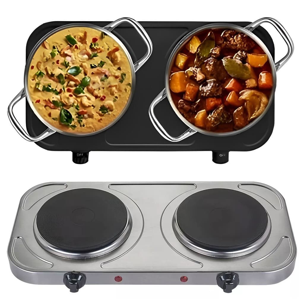Fogareiro Elétrico 2 Bocas 2000w Cooktop 5 Temperaturas 127V